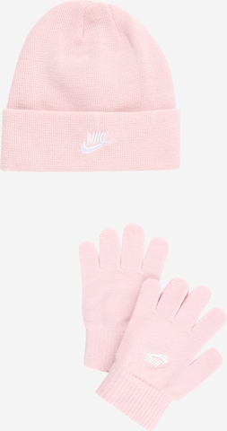Nike Sportswear Set: Mütze + Handschuhe in Pink: predná strana