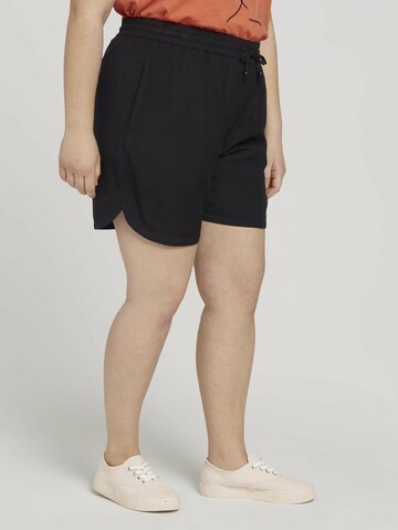 Tom Tailor Women + Loosefit Shorts in Schwarz