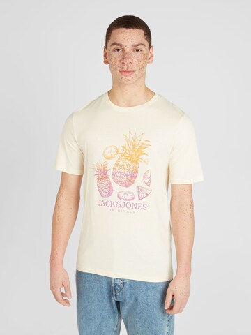 T-Shirt 'LAFAYETTE' JACK & JONES en beige : devant