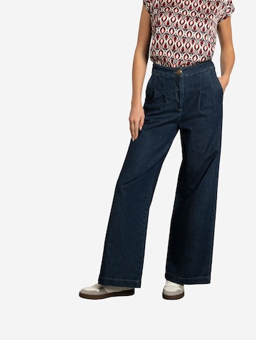 MORE & MORE Wide leg Pleat-front jeans in Blue: front