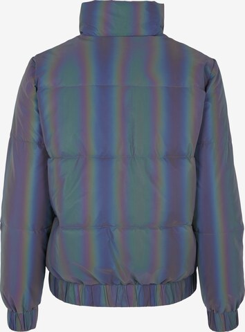 Urban Classics Prechodná bunda 'Iridescent Reflectiv Puffer Jacket ' - strieborná