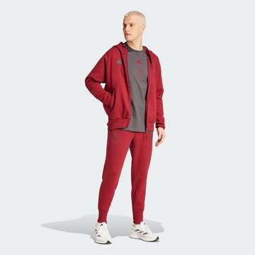 ADIDAS PERFORMANCE Athletic Zip-Up Hoodie 'Belgium Travel' in Red