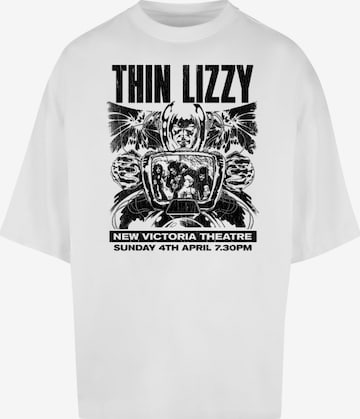 Merchcode T-Shirt 'Thin Lizzy - New Victoria Theatre' in Weiß: predná strana