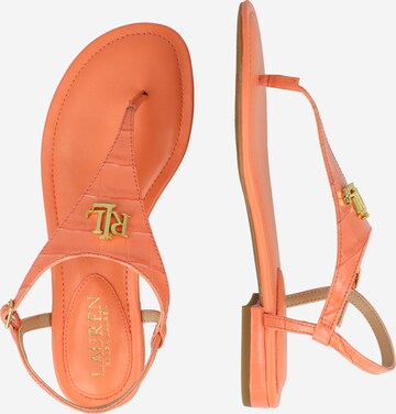 Lauren Ralph Lauren T-Bar Sandals in Orange