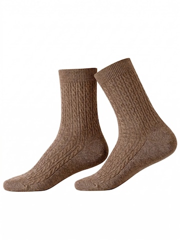 Millo Socks 'Cosy Twist' in Brown: front
