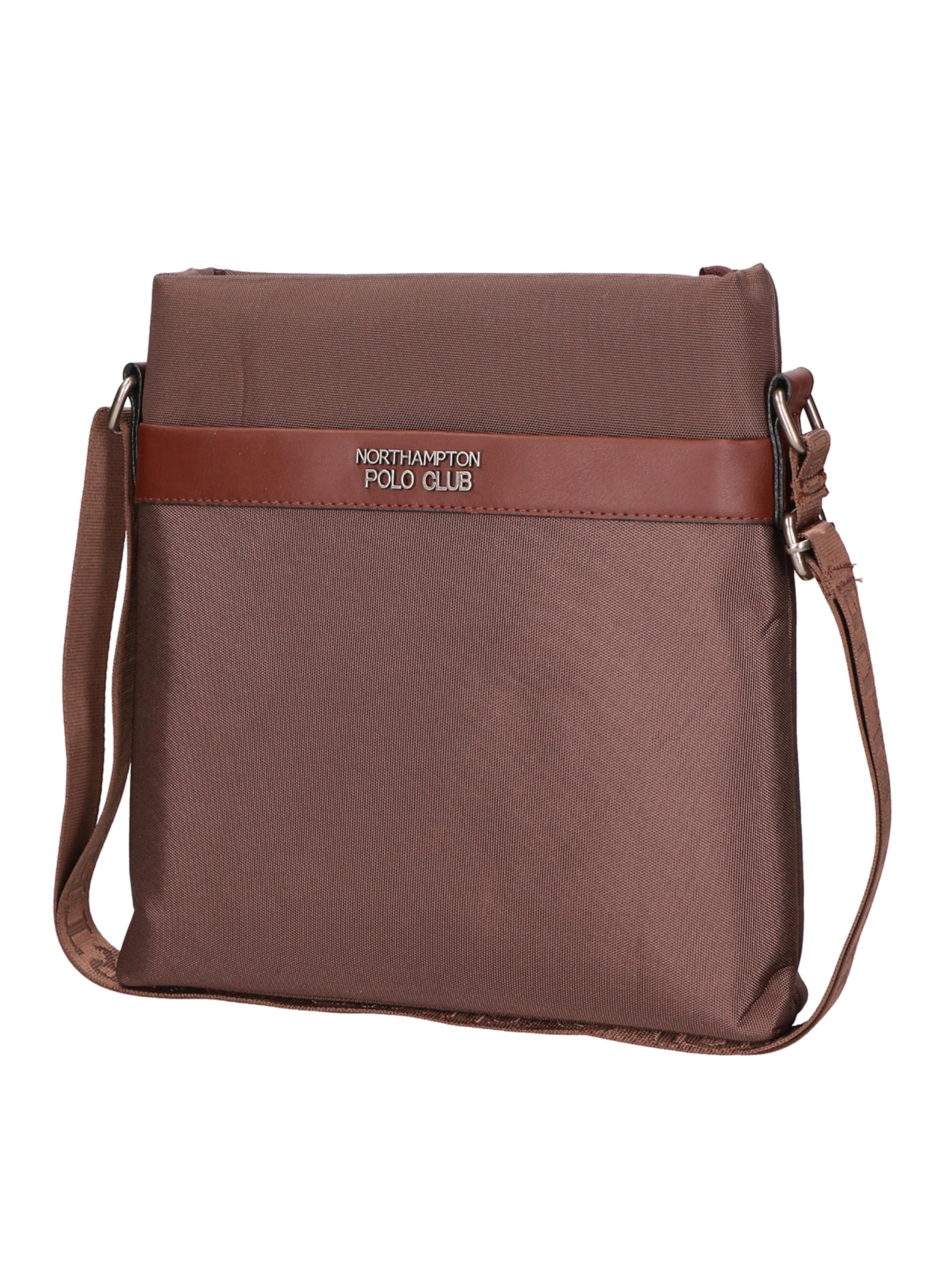 Borsa a spalla di Northampton Polo Club in marrone: frontale