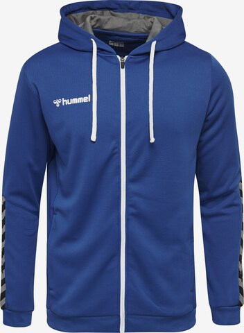 Hummel Athletic Zip-Up Hoodie in Blue: front