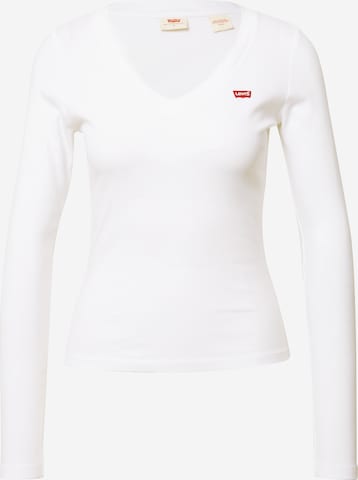 LEVI'S ® Тениска 'LS Vneck Baby Tee' в бежово: отпред