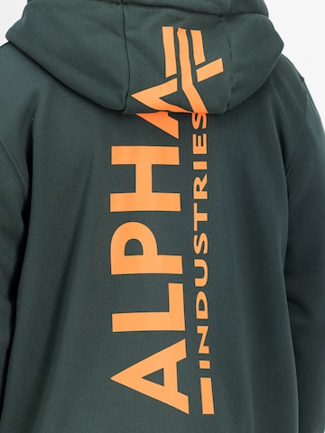ALPHA INDUSTRIES Sweatjacke 'Backprint' in Grün