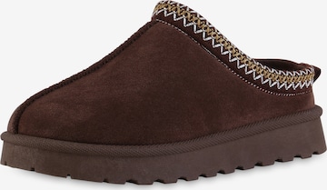 Van Hill Hausschuh 'Penelope' in Braun: Vorderseite