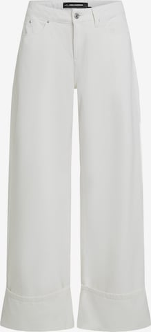 balta Karl Lagerfeld Plačios klešnės Džinsai: priekis