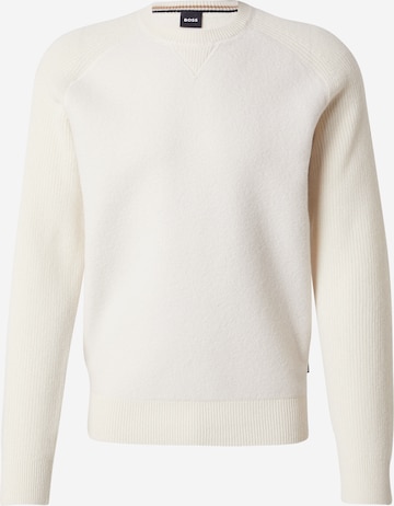 balts BOSS Džemperis 'Hero': no priekšpuses