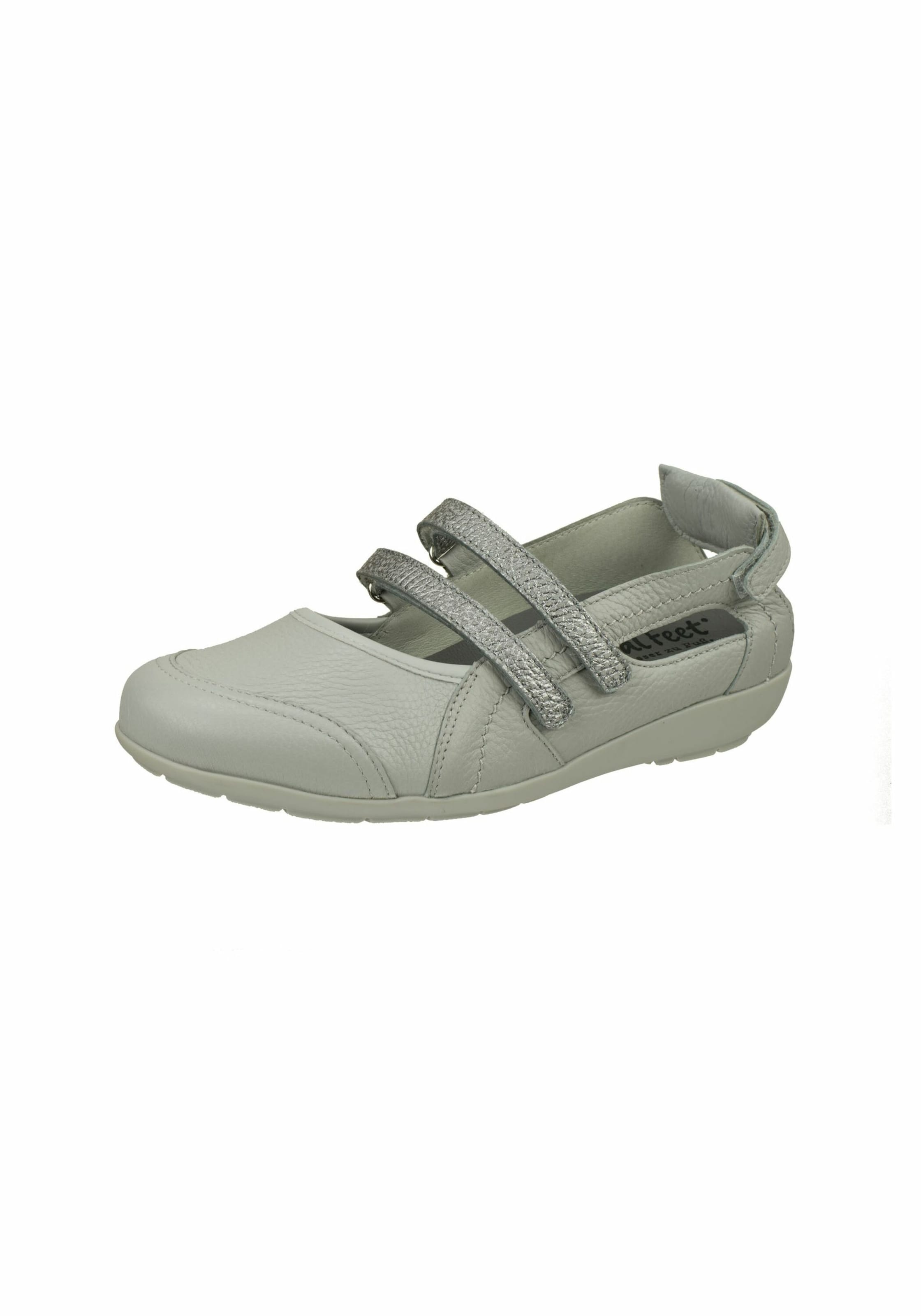 Natural Feet Strap ballerina in Grey: front