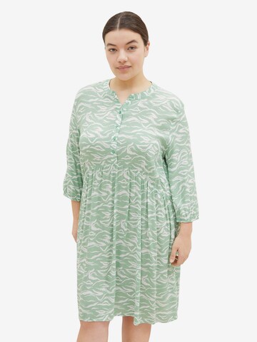 Tom Tailor Women + Shirt Dress in Green: front