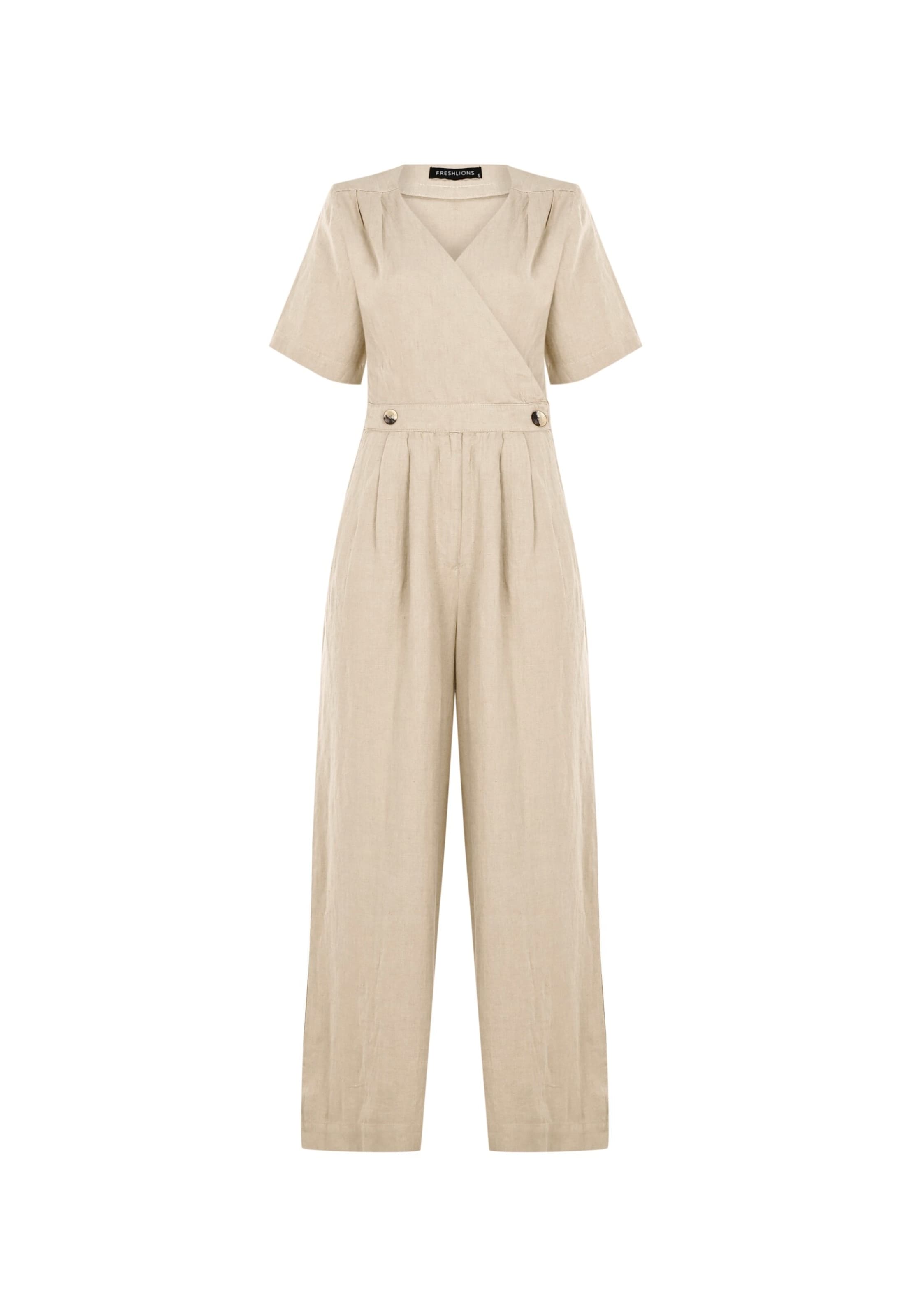 FRESHLIONS Jumpsuit 'Kira' in Beige: front
