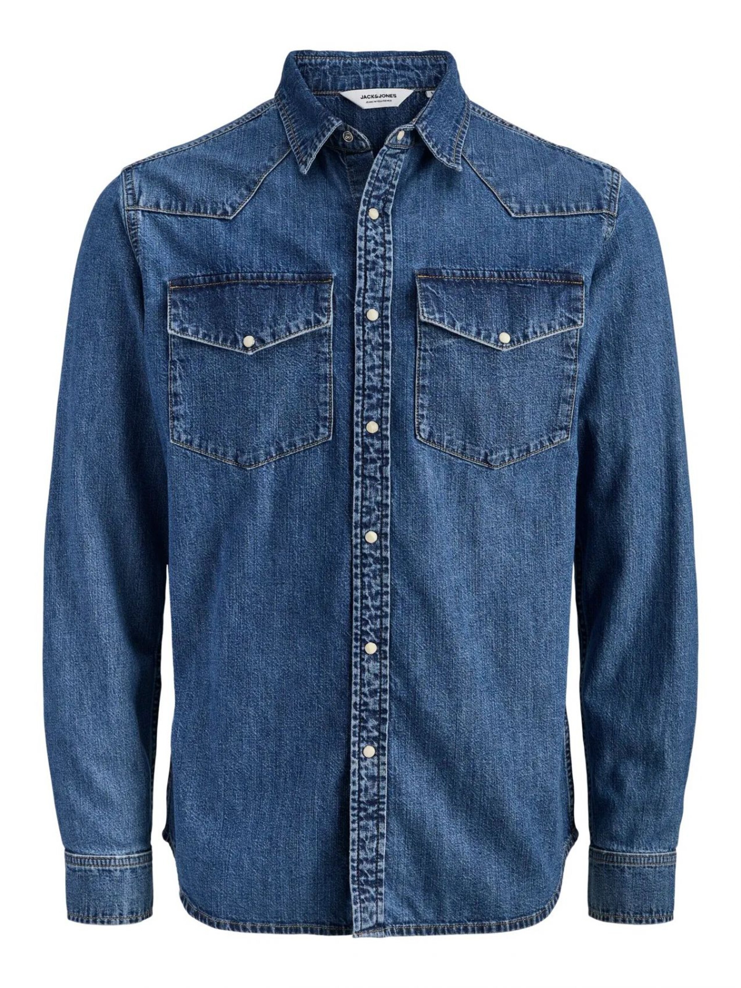 Jacks & Jones Regular fit Overhemd in Blauw: voorkant