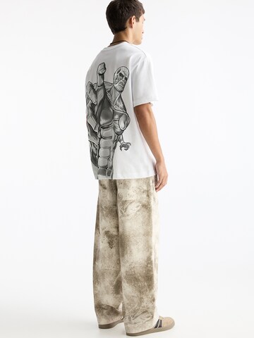 T-Shirt Pull&Bear en blanc : devant