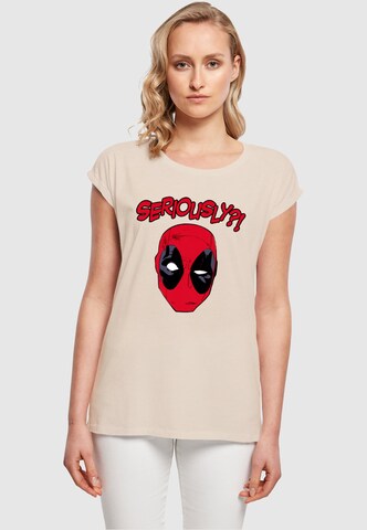 ABSOLUTE CULT Shirt ' Deadpool - Seriously ' in Beige: voorkant