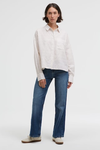 SENSES.THE LABEL Boxy-Bluse BER:RY mit Web- und Lurexfäden in Weiß