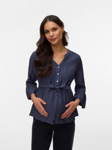 Chemisier MAMALICIOUS en bleu : devant