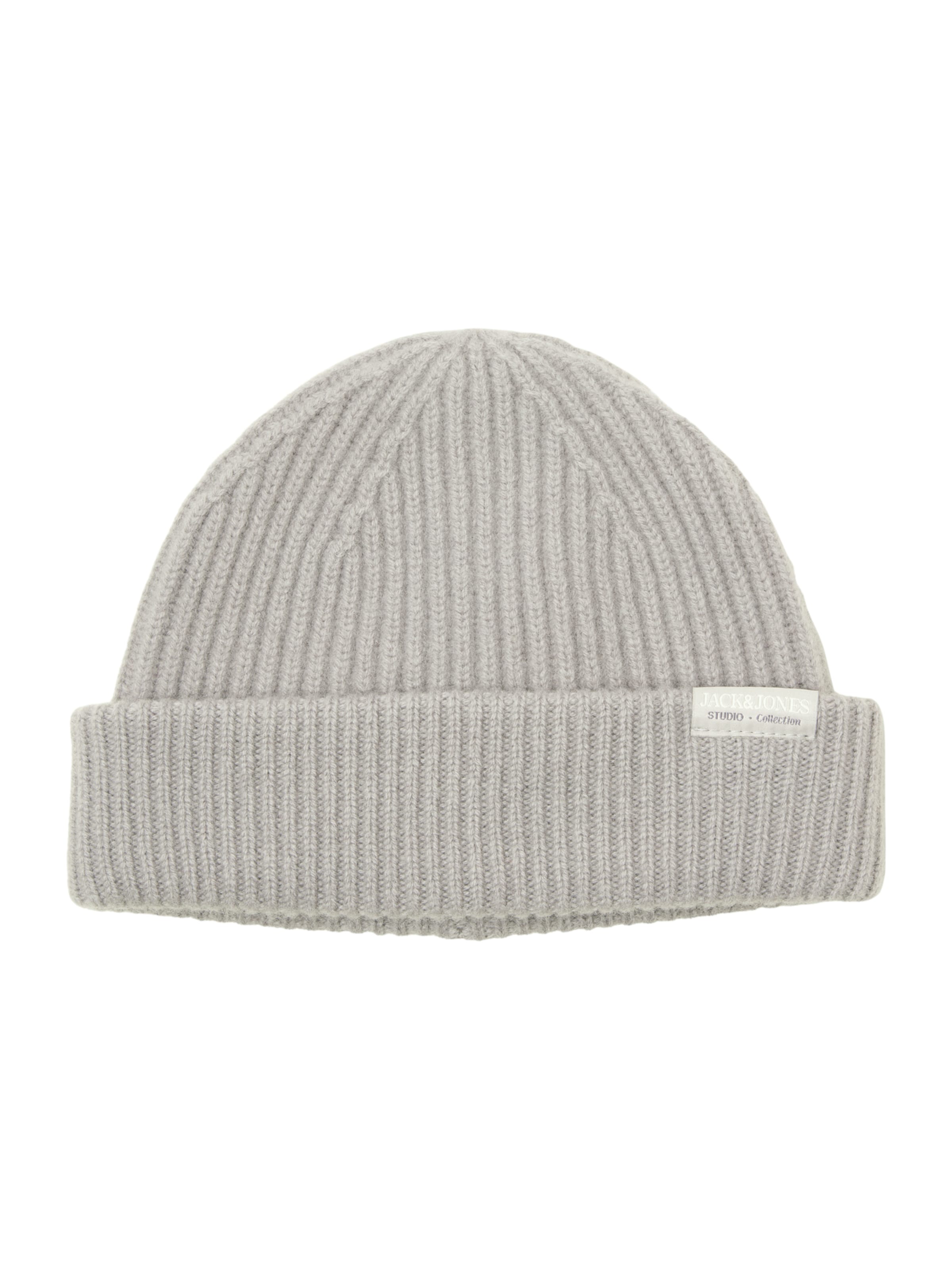 pilka JACK &amp; JONES Megzta kepurė &#x27;JACPREM&#x27;: priekis