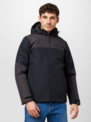 JACK WOLFSKIN Outdoor jacket 'Jasper' in Black: front