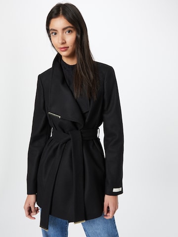 Ted Baker Ανοιξιάτικο και φθινοπωρινό παλτό 'ROSESS' σε μαύρο: μπροστά