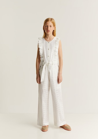 Scalpers Dungarees 'Emb' in White: front