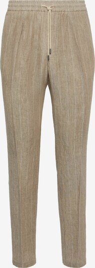 Boggi Milano Plissert bukse i ecru / brungrå, Produktvisning