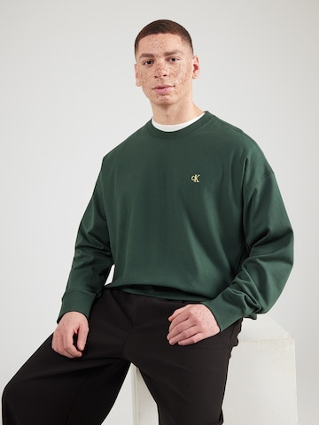 Calvin Klein Jeans Mikina - Zelená: predná strana