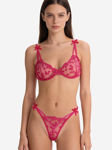 L.BEV Balconette Underwear sets 'Amore Rosa' in Pink
