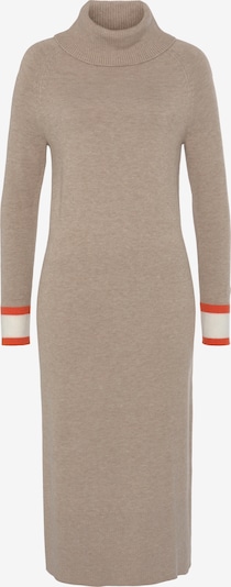 HECHTER PARIS Strickkleid in sand / rot / weiß, Produktansicht