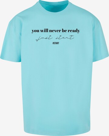 Merchcode Shirt 'Just Start' in Blue: front
