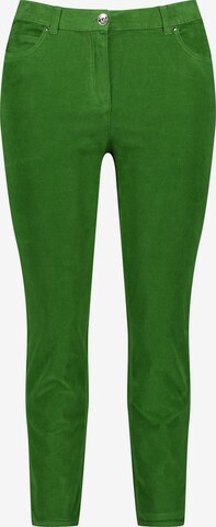 SAMOON Slim fit Pants in Green: front