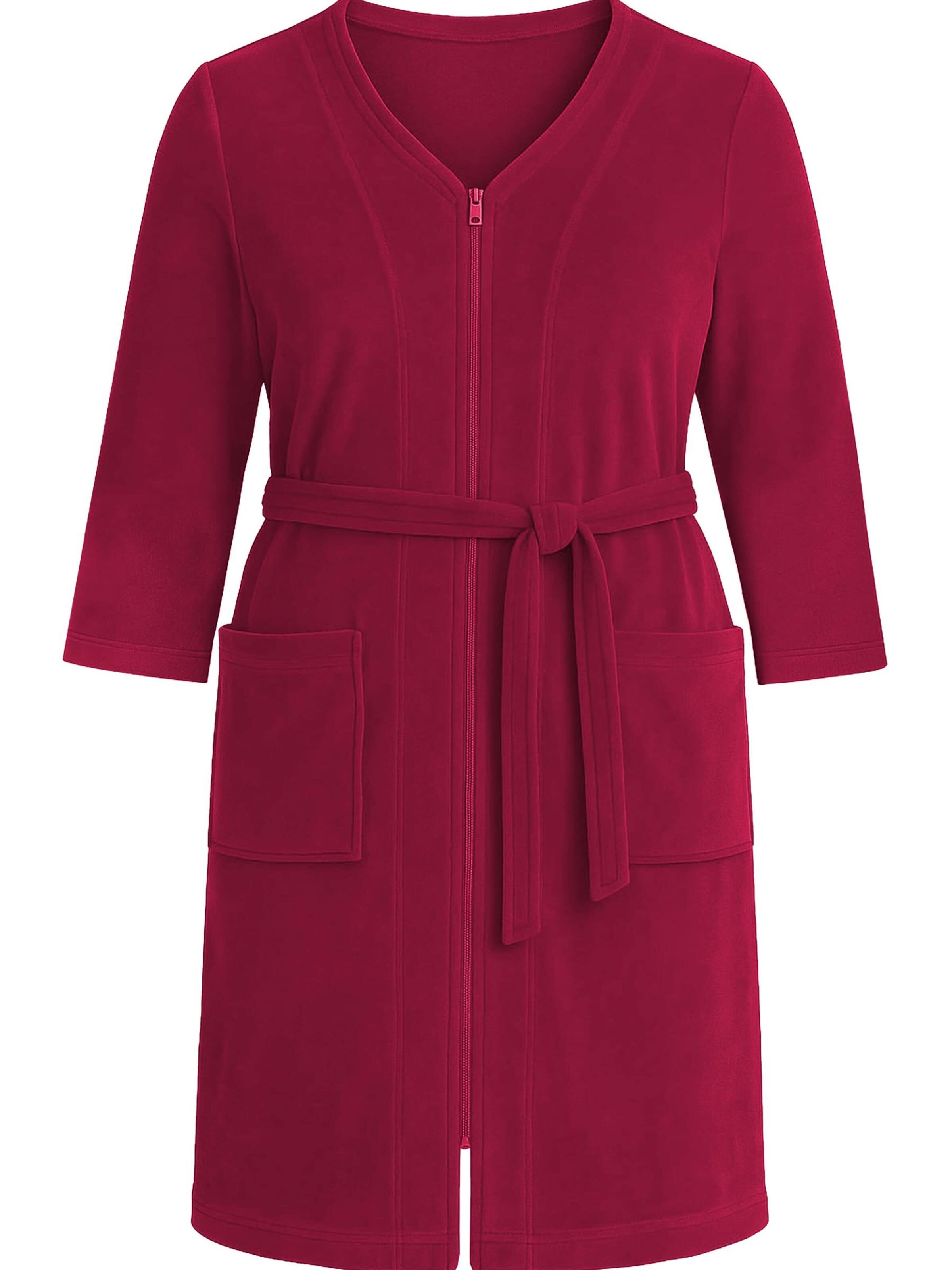 Peignoir long '5011' Vivisence en rouge : devant