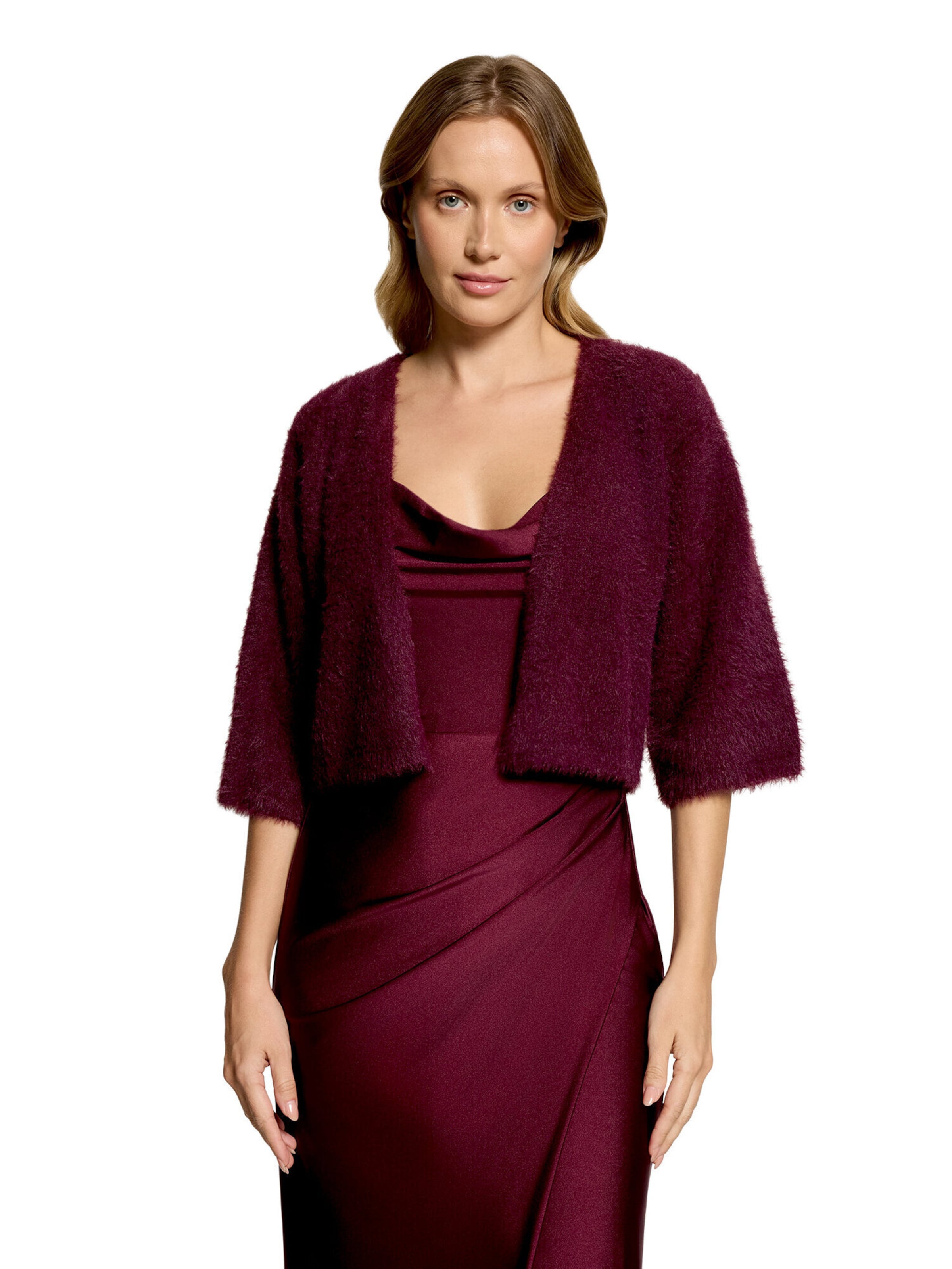 Vera Mont Strick-Cardigan mit 3/4 Arm in Rot: Vorderseite