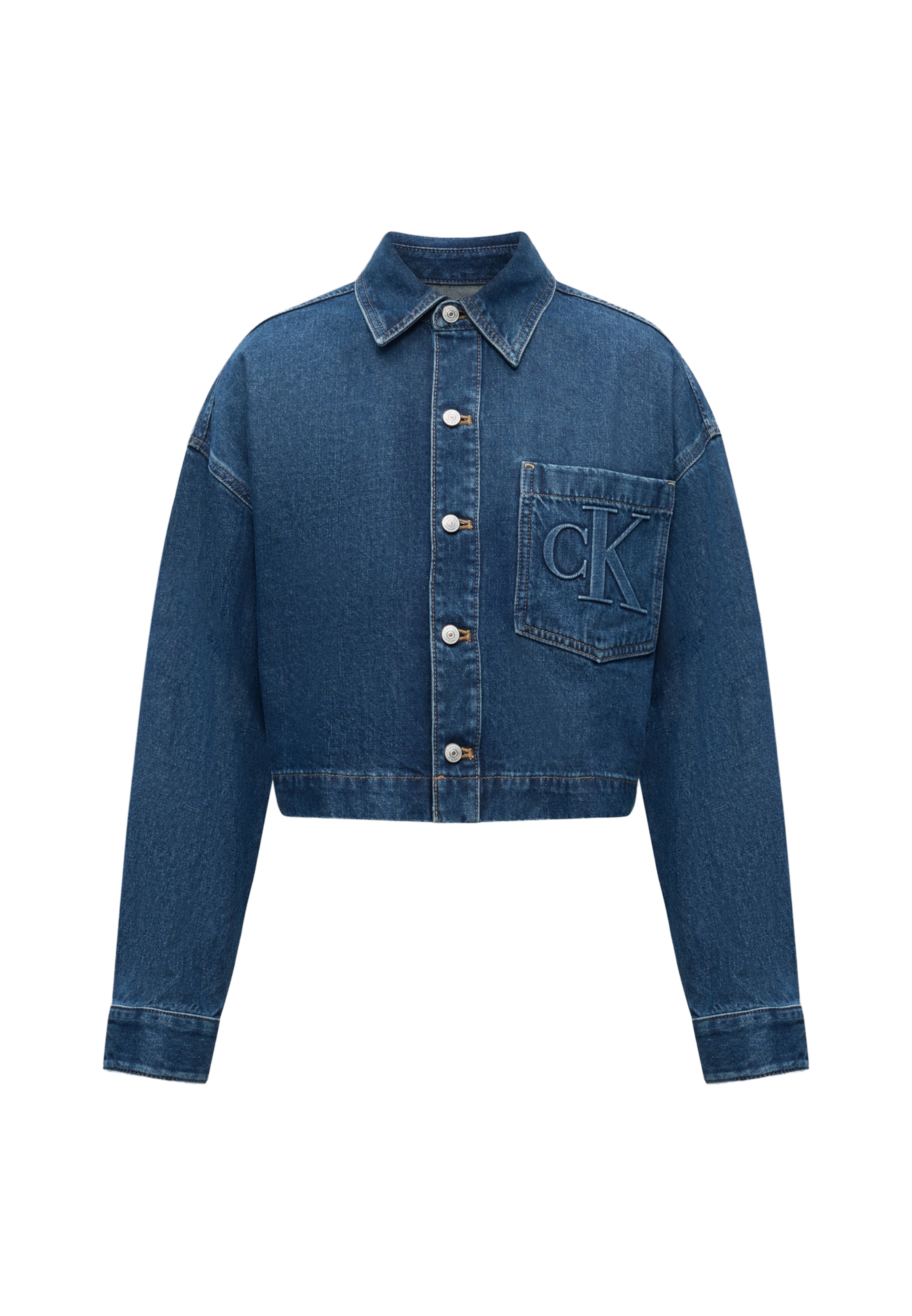 Calvin Klein Jeans Φθινοπωρινό και ανοιξιάτικο μπουφάν σε μπλε: μπροστά