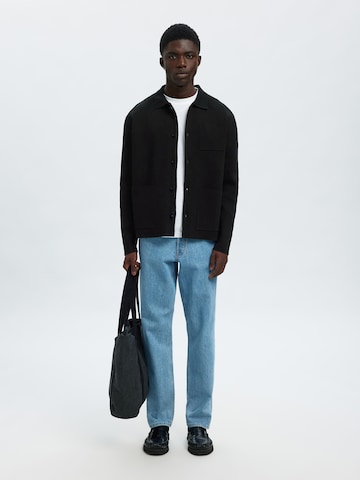 SELECTED Gebreid vest 'SLHMIKE' in Zwart