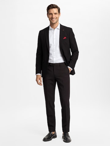 Coupe slim Pantalon à plis 'Hoxdon' Finshley & Harding London en noir