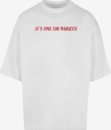 Merchcode Shirt 'It´s Time For Marocco Huge' in Wit: voorkant