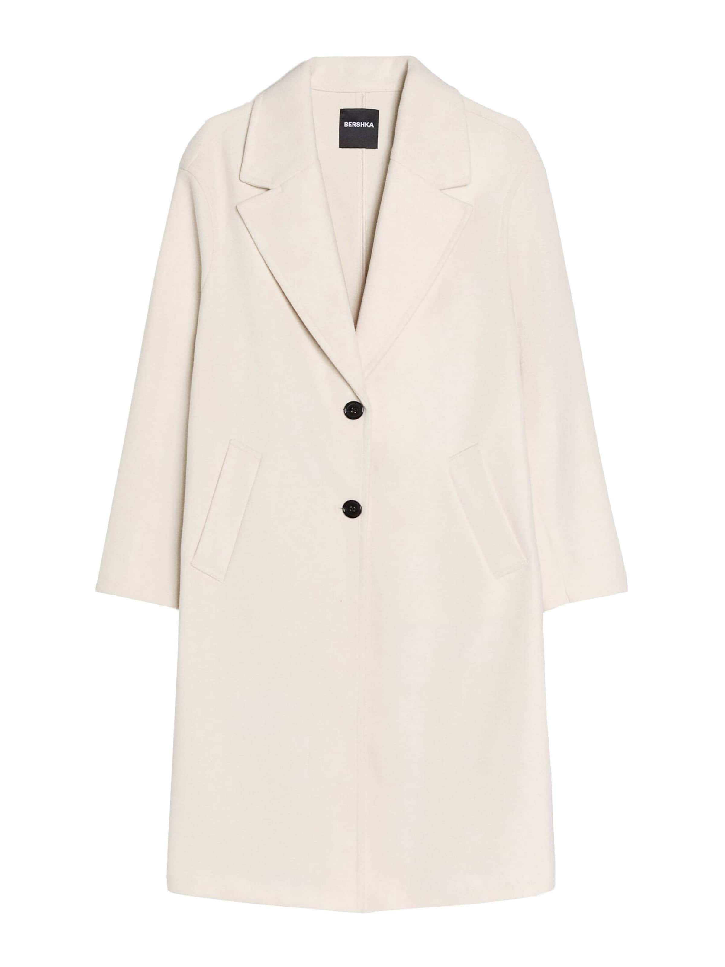Manteau mi-saison Bershka en blanc : devant