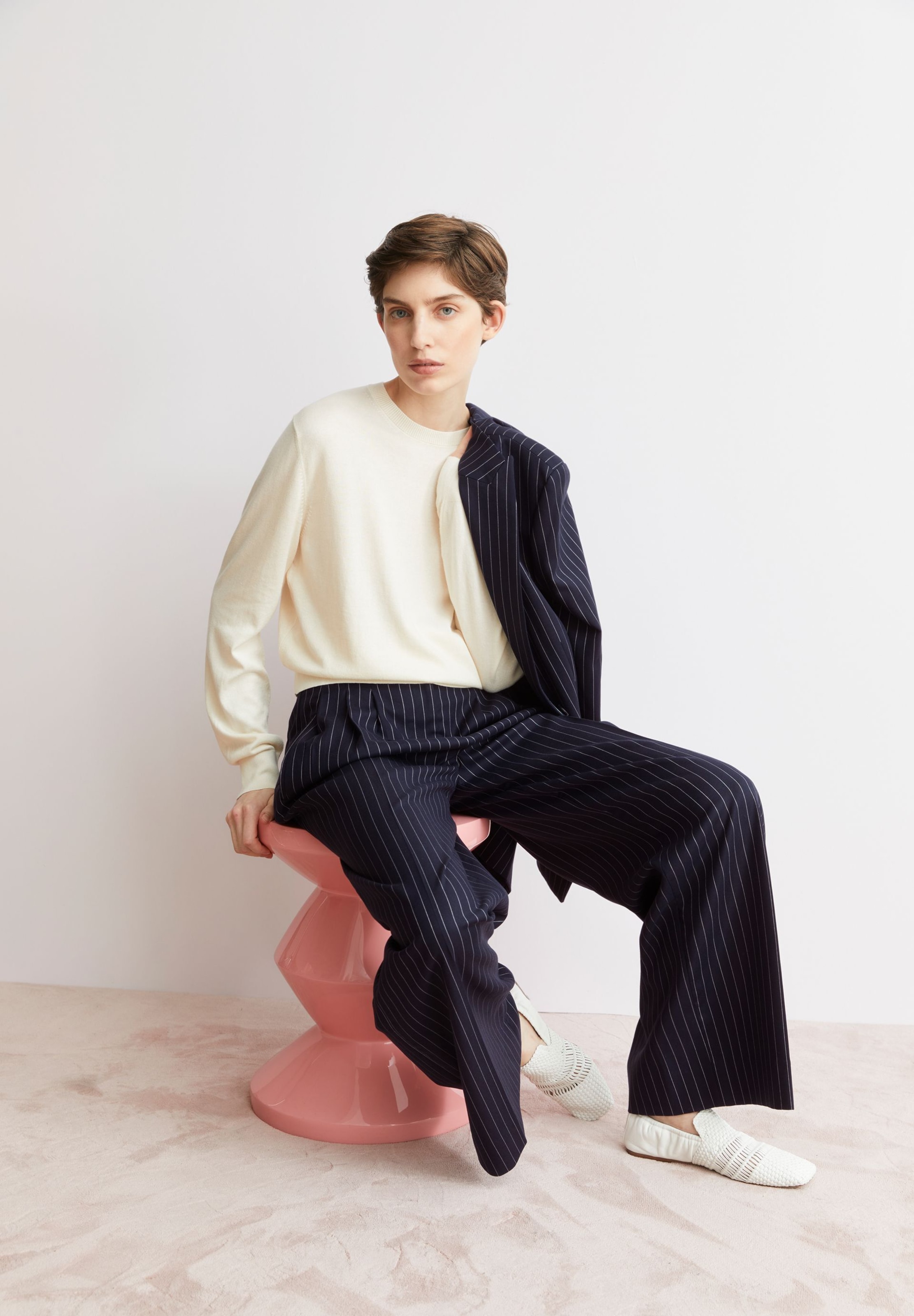 Pull-over ARMEDANGELS en beige : devant