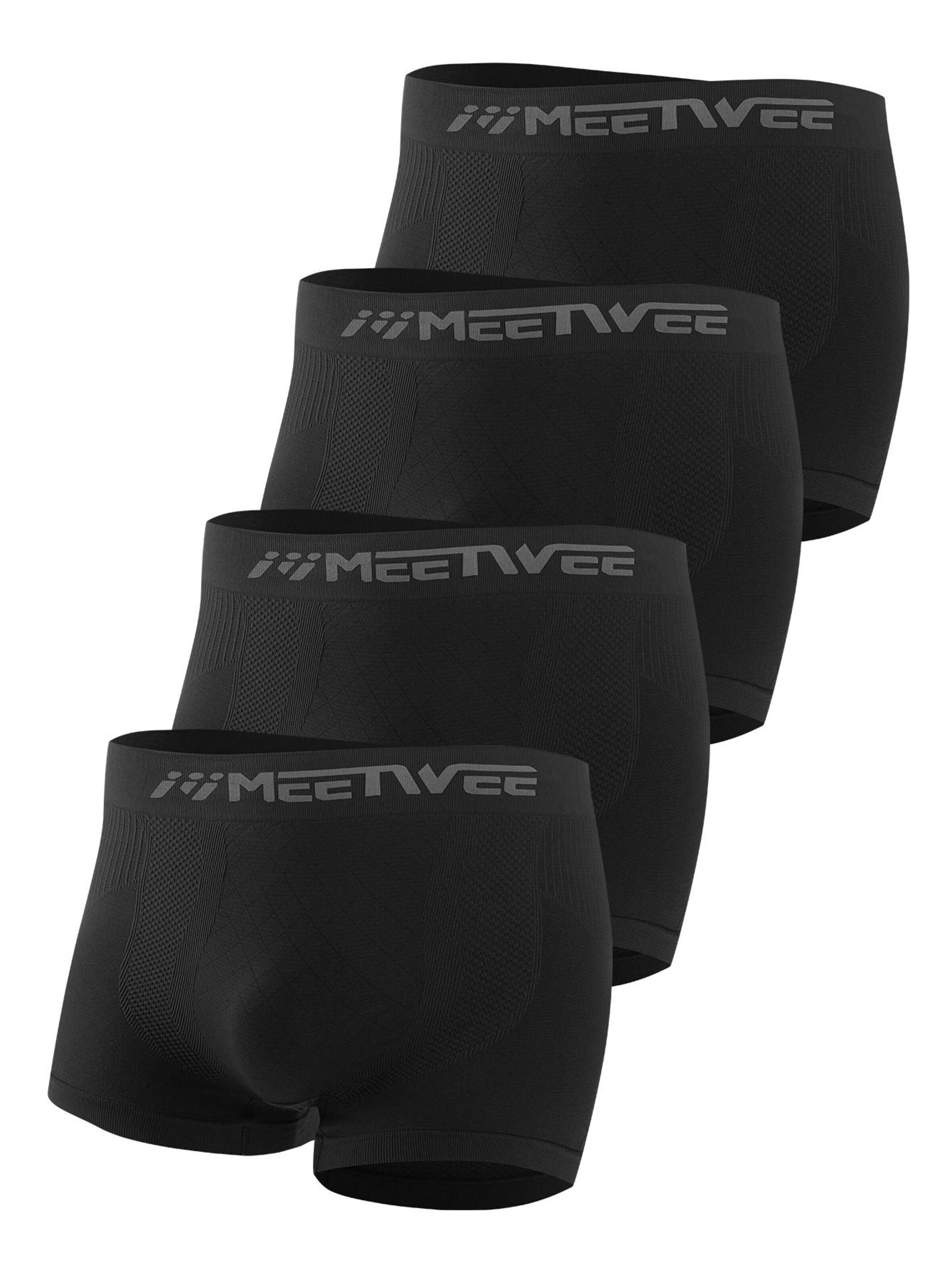 MEETWEE Boxershorts '4 Pack Men's Breathable Underwear' in Zwart: voorkant