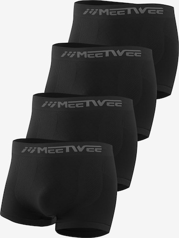 MEETWEE Boxershorts '4 Pack Men's Breathable Underwear' in Zwart: voorkant