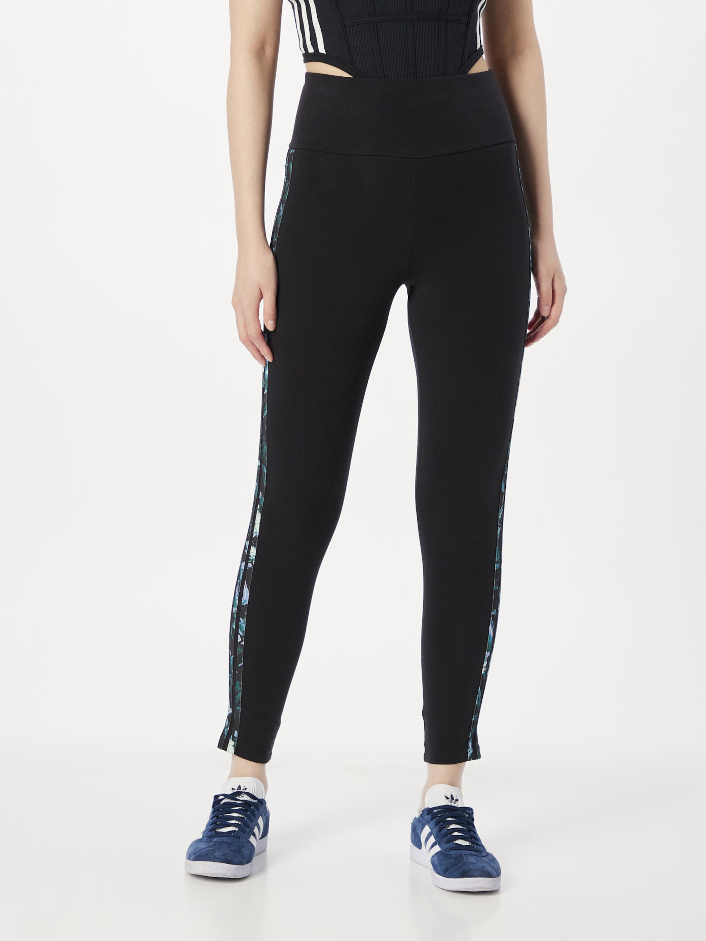 adidas Originals Three Stripe Flared leggings in Black | Lyst UK