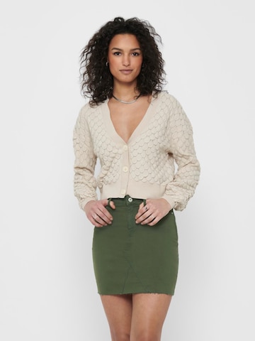 ONLY Knit cardigan in Beige: front