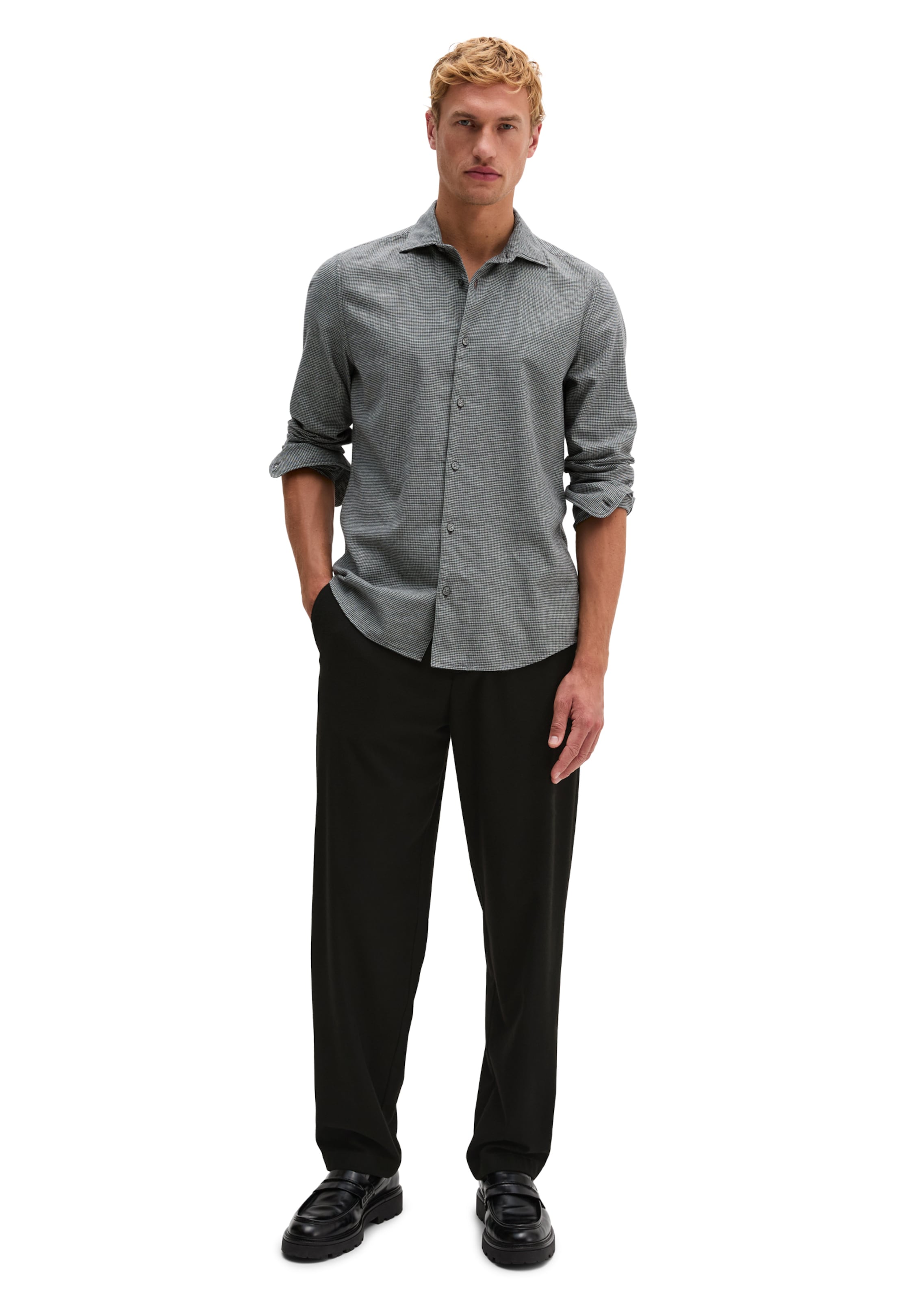 Marc O'Polo Slim Fit Hemd in Grau: Vorderseite