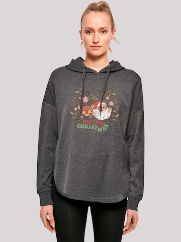 Sweat-shirt 'Christmas Hippie Santa And Reindeer' F4NT4STIC en gris : devant