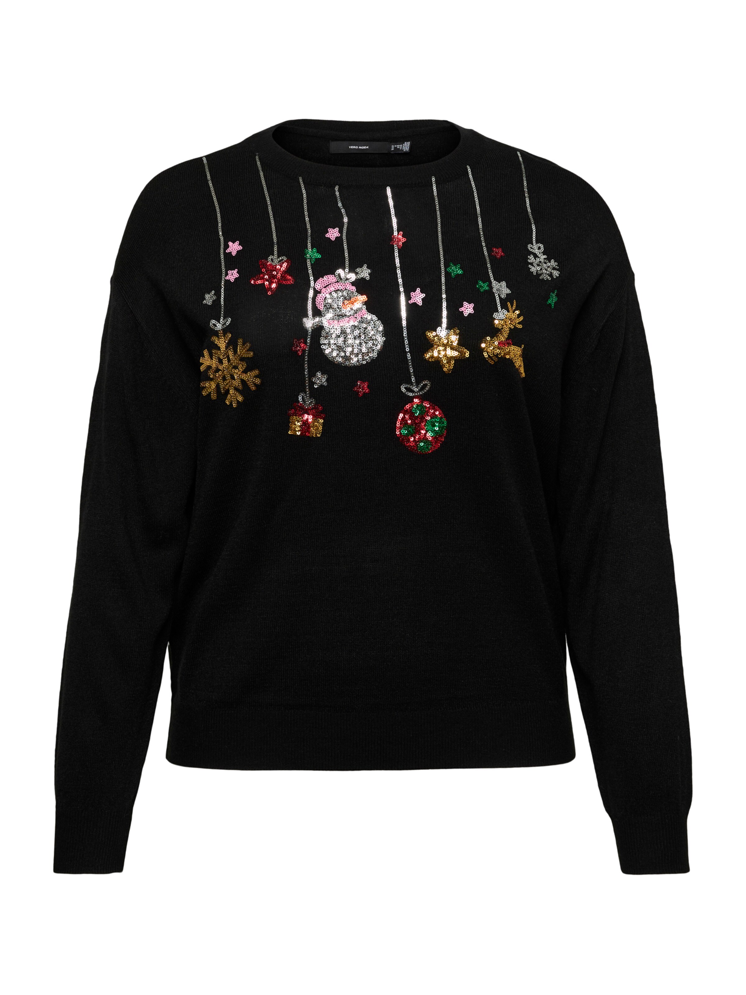 Pull-over 'VMCNEW XMAS' Vero Moda Curve en noir : devant