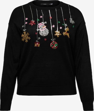 Pull-over 'VMCNEW XMAS' Vero Moda Curve en noir : devant